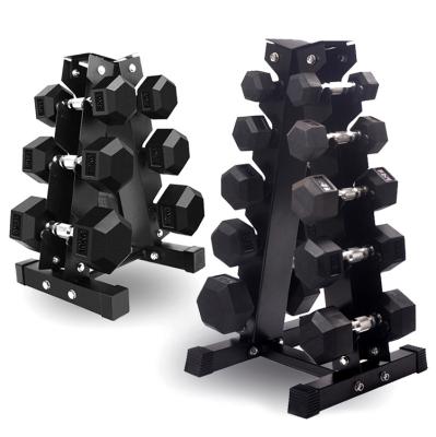 China Universal Manufacturer Best Price Black Rubber Dumbbell Hex Dumbbell for sale