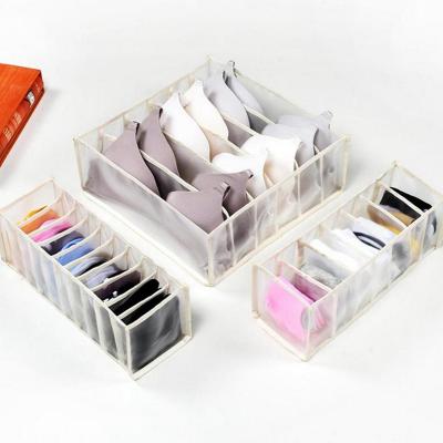 China Viable Hot Sale Design Household Clothes Woven Nylon Translucent Stackable Decorative Packaging Storage Box for sale