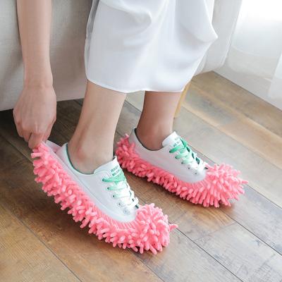 China Sustainable Home Cleaning Tool Floor Detachable Reusable Cleaning Filter Lazy Chenille Mop Slipper Cover for sale