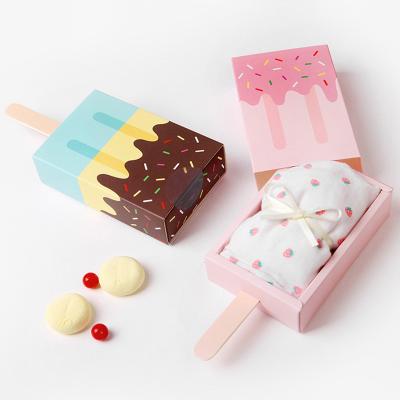 China Best Selling Handmade Wholesale Handmade Children's Cute Cartoon Candy Birthday Party Ice Cream Shape Chocolate Packaging Gift Box for sale