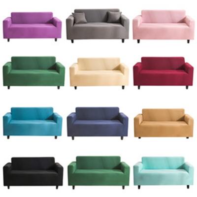 China Solid color wholesale latest non slip elastic dustproof folding wrapped stretch sofa full dustproof cover for sale