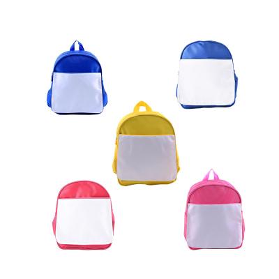 China Lightweight Fashion Small Size Polyester Canvas Kids School Backpack For Travel With Bottle Side Pockets For Blank Sublimation Transfer for sale