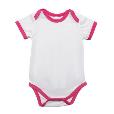 China 100% Polyester 100% Polyester Sublimation Kids Blank Blank Baby Toddler Short Sleeve Bodysuit For Dye Sublimation Heat Press For Sleep And Play for sale