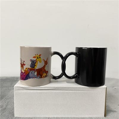 China Stocked 11oz DIY Printing Blank Sublimation Color Changing White Ceramic Mugs Add Hot Liquid And The Image Will Appear Heat Press Printing for sale