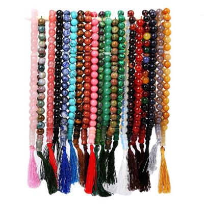 China Wholesale Natural Islamic 12mm Bracelet Religious Gem Tasbih Multicolor Muslim Prayer Beads 33 10mm Stone for sale