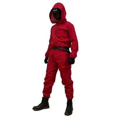 China Overalls & Red Rompers Squid Game Costume Cosplay Party Halloween Cosplay Jumpsuit Belt Red Squid Game Costume for sale