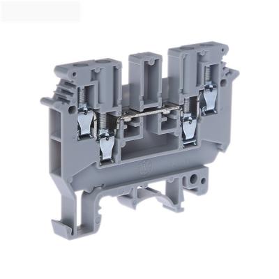 China Dupont PA66 Demag 2 Machine 4mm In Din 2 Rail Screw Feed Through Connector Terminal Block for sale