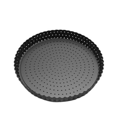 China Hot Sales Non-stick Round Cake Stocked Pan Professional Pizza Baking Pan With Hole for sale