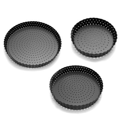 China Non-Stick Round Cake Stocked Pan Black Pizza Baking Pan Home Quality Assurance for sale