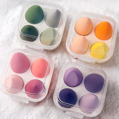 China Non Latex 1-4-85 Non-Toxic 4 Pcs 4pcs Egg Beauty Makeup Sponge Blender Purple Yellow Set for sale