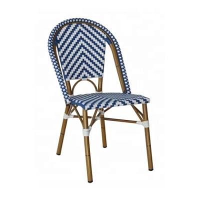 China Modern Outdoor Patio Beach Furniture Rattan Stacking Dining Wicker Chair for sale