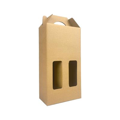 China High Grade Recycled Materials Kraft Paper Two Bottles Red Wine Box Wine Box Packaging Box for sale