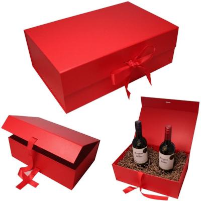 China Recycled Materials Cajas Caple Glass Bottle Packaging Box Wine Gift Packing Boxes for sale