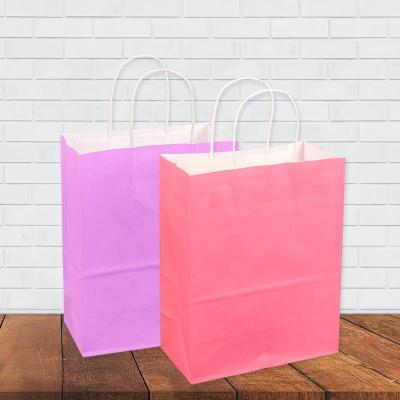 China Recycled Materials Wholesale Cheap Custom Logo Printed Thickened Kraft Paper Bag With Handles for sale