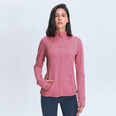 China 2021 Autumn Pure Color Yoga Jacket Women Full Zipper Tracksuit Breathable Outdoor Sports Jackets Women for sale