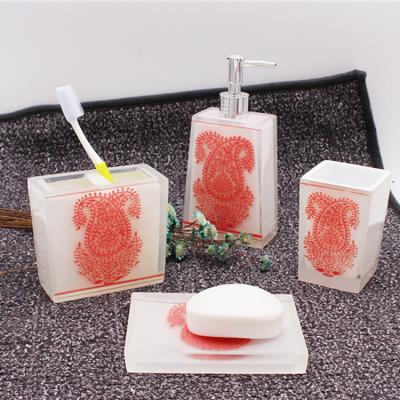 China Sustainable Hot New Products Home And Hotel Fashion Design Polyresin Toilet Bathroom Sets Accessories for sale