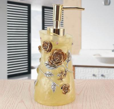 China Viable Luxury Polyresin Resin Luxury Bathroom Hotel Bathroom Liquid Soap Dispenser Bottle Home Lotion Pump for sale