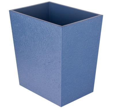 China Morden Resin Bathroom Accessories Hotel Rectangle Shape Golden Trash Basket Resin Garbage Bin Waste Bin Office Home Waste Paper Bin for sale