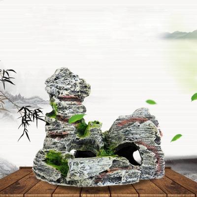 China Resin Ornaments Aquarium Accessories Resin Rockery Fish Tank Aquarium Decoration Water Landscaping Landscape for sale