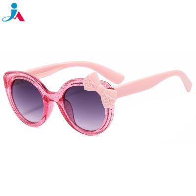 China Crystal Bling Round Cute Genius Kids Cartoon Bow Babies Sun Glass UV400 Protection Sunglasses 2023 Fashion Retro Kids Classic Sunglasses for sale