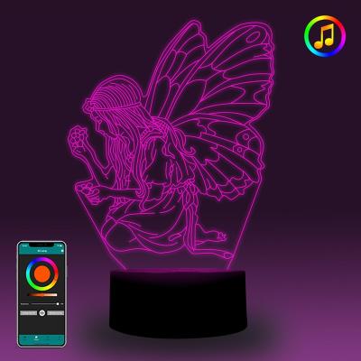 China Led Night Light Children 16 Million Colors Gradient Atmosphere Lamp Novelty Lighting For Decoration Home Fairy Butterfly Night Light for sale