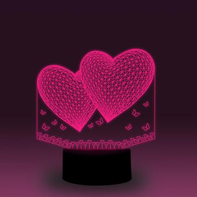 China Acrylic 3D Led Night Light Kids Led Decoration Night Lamps Valentine's Day Present With Factory Wholesale Price for sale