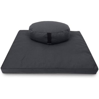 China Anti-Static Round and XL Oval Handcrafted Zafu and Zabuton Buckwheat Meditation Cushion Set for sale