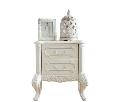 China Modern Wood Bedroom Furniture Luxury Modern White Bedside Table Bedside Table With Drawers for sale