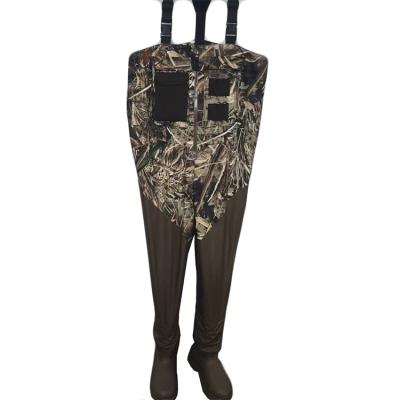 China Camouflage Fashionable Hot Selling High Waist 3 Layers Fabric Neoprene Wader Garment Fishing Waders for sale