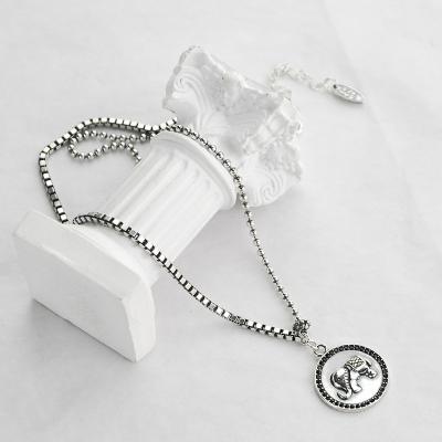 China Vintage Version Wholesale Korean Elephant Jewelry S925 Sterling Silver Necklace Pendant for sale