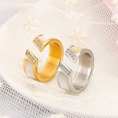 China Exquisite Open Ring Custom Name Korean Women's Stainless Steel Fashion Punk Ring for sale