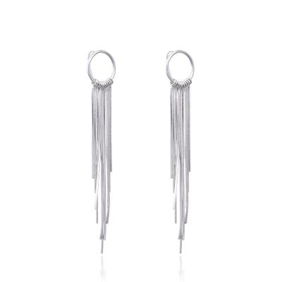 China CLASSIC 925 sterling silver white circle earring fungus jewelry tassel earrings female tassel earring for sale