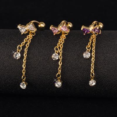 China CLASSIC Personality Bowknot Belly Button Vibrating Non Industrial Body Piercing Jewelry for sale