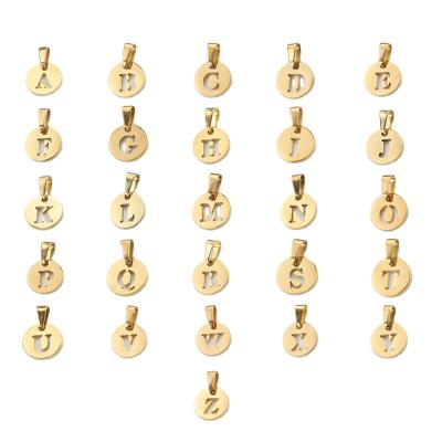 China DIY Jewelry Making Hot Tour Shape Hollowed Out 26 Letter DIY Stainless Steel Jewelry Charms Pendant for sale