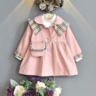 China 2021 Autumn New Toddler Girl Clothing Jacket Mid Length Anti-wrinkle &coat Free Purse Years 2-6 Years Toddler Girl Anorak &coat for sale