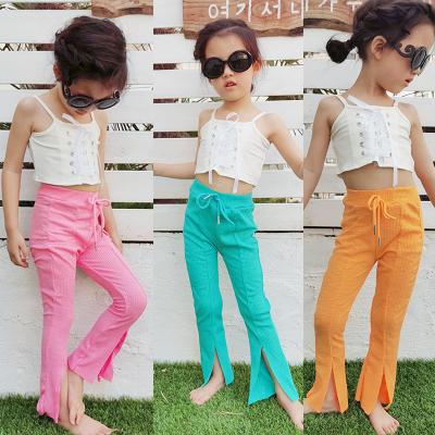 China new Anti-wrinkle fashion baby clothes design low MOQ hot colorful pants and exotic leggings for girls for sale