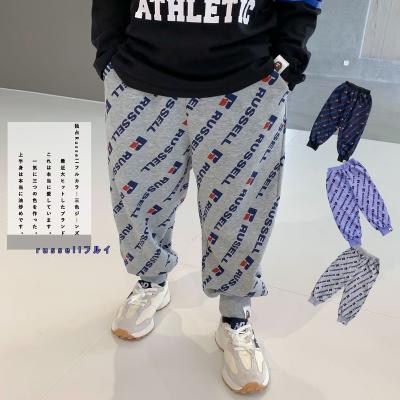 China Color Fade Proof Spring 2022 new boys baby clothes pants&trousers casual cotton printed boys sweatpants for sale