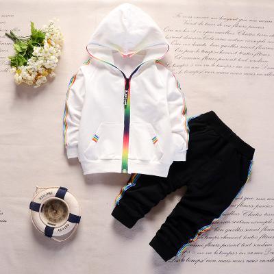 China Boys Clothing Sets Kids Clothes Rainbow Zipper Sportswear Suit Children Clothing Sets 2021 Autumn New Style Toddler Boys age for boy clothes sets for sale