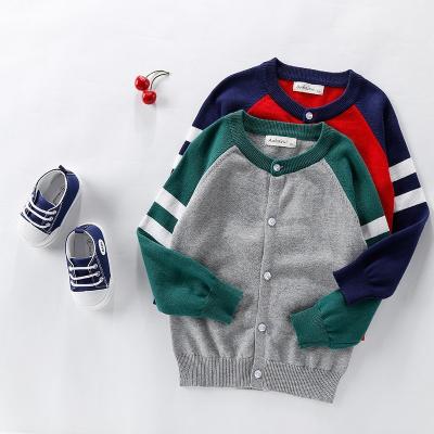 China High quality wholesale anti-shrink toddler round neck cardigan sweater clothing 2021 autumn knitted sweater coat for kids boys and girls for sale