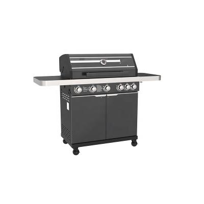 China Easily Assembled Stainless Steel 3.0kW x 5 Main Burners +2.5kW x 1 Side Burner Cabinet with Knobs Grill Gas Grill for sale