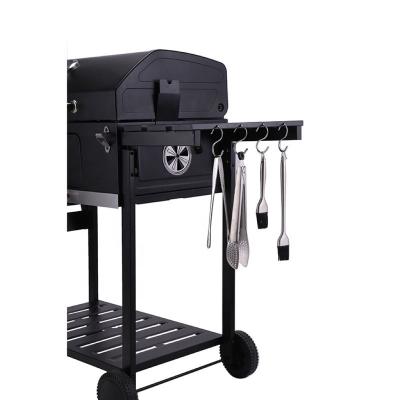 China Easily Assembled Portable Folding Side Rack with Hooks for Outdoor Charcoal Grill for sale