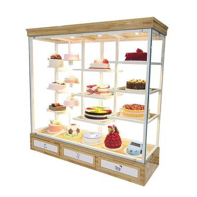 China Industrial Marble 4 FT Bakery/Supermarket/Mall, 3 Door Curve Display Cake Freezer Pastry Showcase for sale