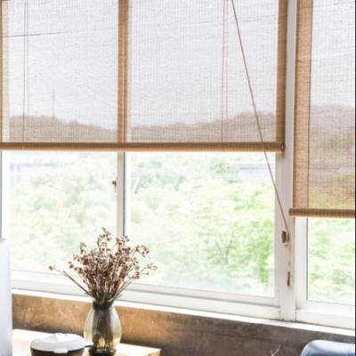 China Country Ink Painting Bamboo Blinds Roll Up Window Curtains Window Decoration High Quality On Sale for sale