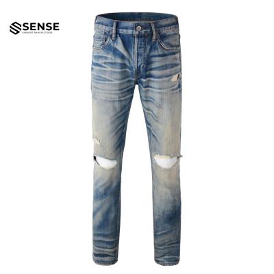 China Sustainable Custom Vintage Japanese Selvedge Denim Raw SENSE OEM&ODM Distressings Jeans for sale