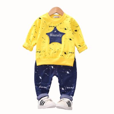 China Factory supply 2019 casual hot sale kids clothes boy cotton long sleeve set for sale