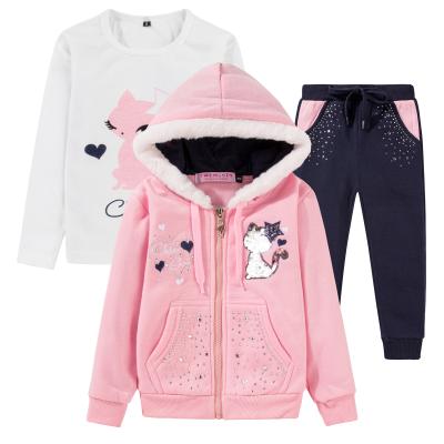 China The style is novel and the workmanship is excellent spring custom made wholesale Autumn Casual Kids Girls Print knitted clothing set 2 pieces for sale