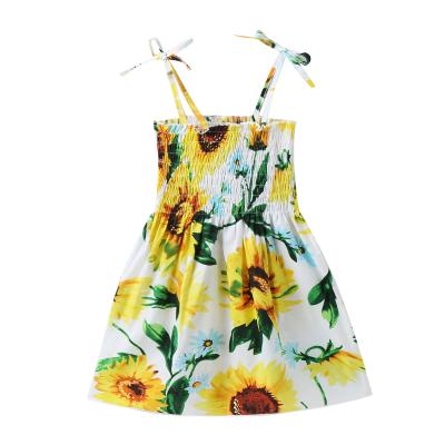 China New style baby summer clothes boutique kids anti-static dresses printed dress fashionable cute dresses design for kids for sale