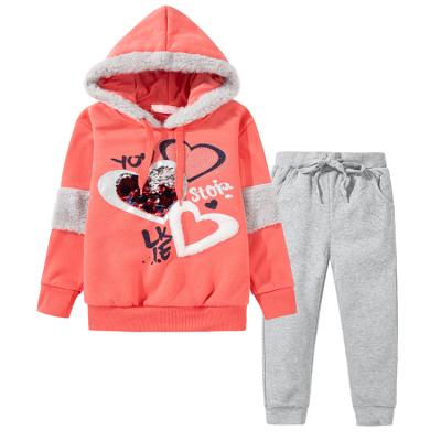 China The style is new and the workmanship is excellent 2020 fashion winter hoodies coat wholesale kids girl boutique clothing set for sale