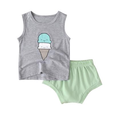 China Antibacterial hot sale factory direct printed baby boy set clothing /T shirt and short pants with manufacturer price for sale