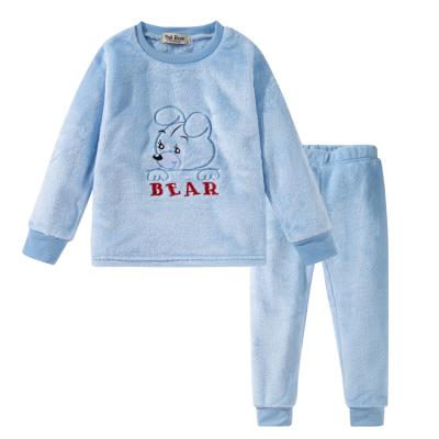 China Hot Sales Children's Pajamas Breathable Flannel Fashion Kids Long Sleeve Sleepwear Pajamas Set for sale